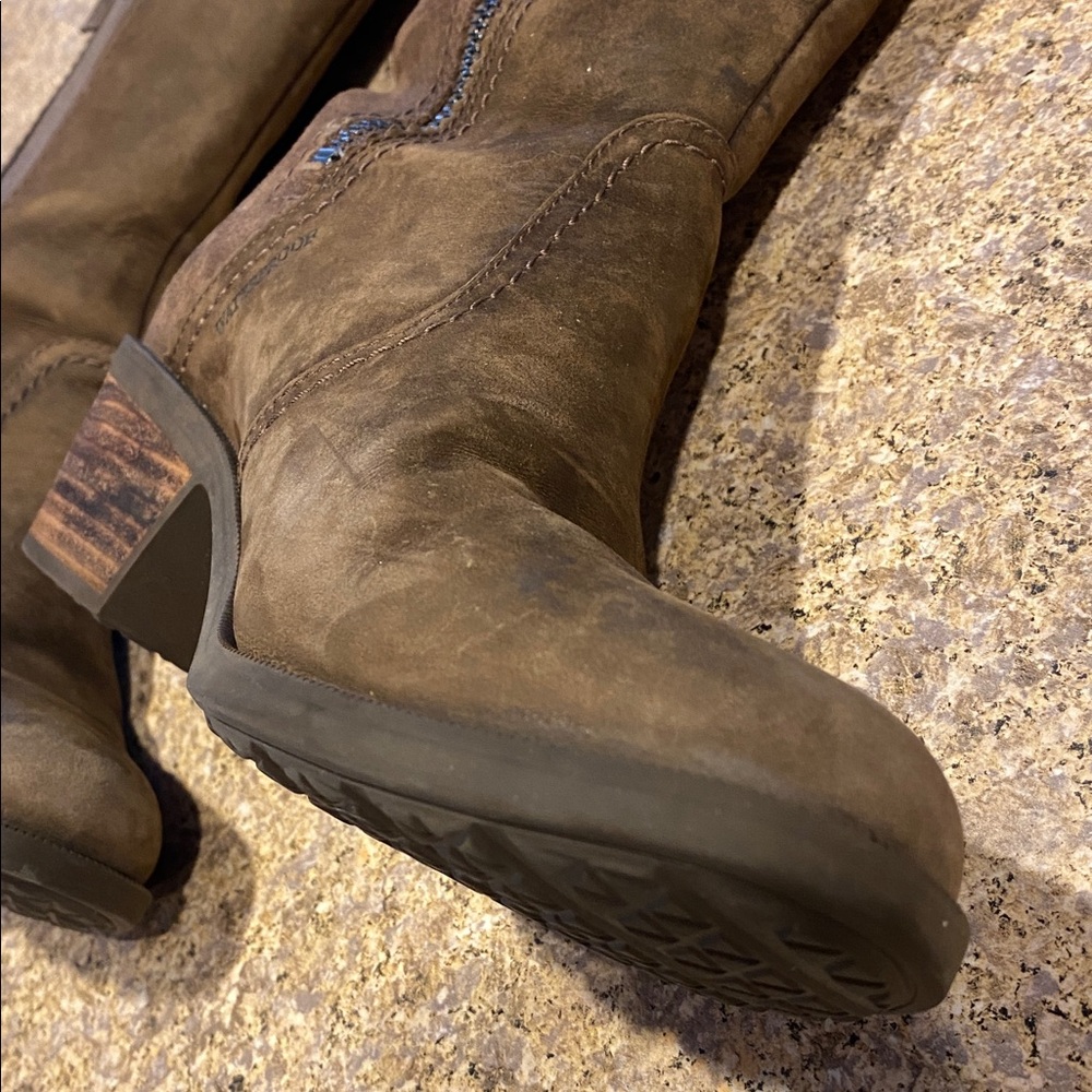 Teva Tall Leather Brown Boots Waterproof Casual 7 1103232 Anaya Heeled Heel - Picture 7 of 17